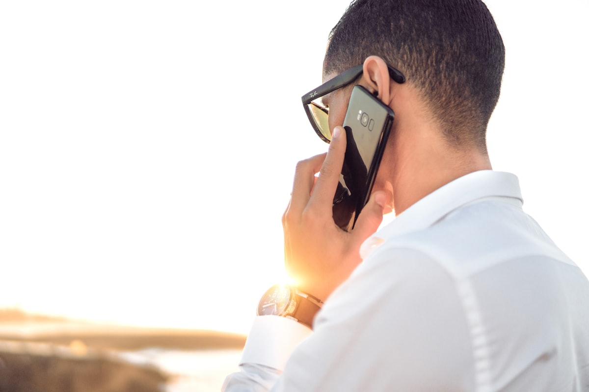 A candidate practicing for an interview on the phone